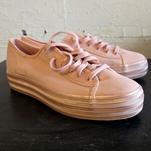 Keds Kickstart Retro Court Mono Sneakers in Pale Peach, women's 9, brand new
